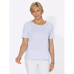 Kurzarmshirt CASUAL LOOKS "Shirt", Damen, Gr. 44, weiß, 100% Baumwolle, unifarben, Rundhals, Kurzarm, Shirts