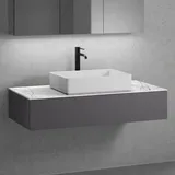 neoro n50 Unterschrank B: 120 cm mit 1 Auszug, Waschtisch B: 58 cm weiß matt, B: 120.5 BN0065WM+BN0414GR+BN0404C1