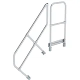 MUNK zweiter Handlauf Aluminium-Treppe mit Plattform 45° 4 Stufen