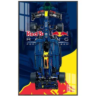Display Wall Board for Lego Tech*NIC Oracle Red Bull Racing RB20 F1 Car, 80X50 cm Display Board for Lego 42206 Car Wall Mount (Without Model) (B)