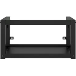 vidaXL Badezimmer Wand-Waschtischgestell Schwarz 59x38x31 cm Eisen