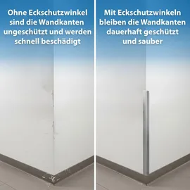 MS Beschläge Edelstahl Wandkantenschutz 1500mm - Eckschutzwinkel Schutzprofil Spitz - 30x30mm