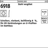 Peiner DIN 6918 Scheibe vierkant Stahl C45 23mm Neigung