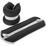 Gymtek Gewichtsmanschetten, Gewichte für Beine und Arme, Verstellbares Ankle Weights und Handgelenk Gewichte, Gewichtsmanschetten Fuß und Gewicht Armband Intensivierung des Training (Schwarz, 2x1.5kg)