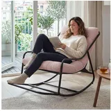LuxusKollektion Schaukelsessel Schaukelstuhl Papasan Stahlrahmen 160kg pink Rosa