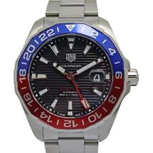 Tag Heuer Aquaracer GMT Herrenuhr silber rot blau WAY201F.BA0927