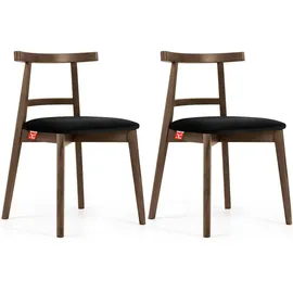Konsimo Holzstuhl LILIO schwarz 2er Set