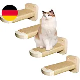 Katzentreppe Wand(4Pcs), Kletterwand Katzen, Mit Einlage-Handwerkskunst, Aus 2Cm