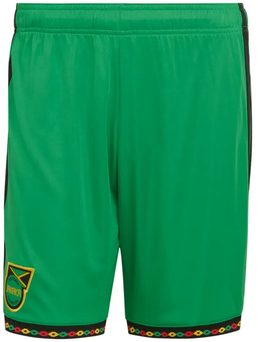 Jamaika Herrenfußballhose Homeshort 2026, Bob Marley, Heimshorts mit Climacool für Spiel und Fanmomente - grün / XL