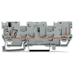 Wago 769-218/281-411 1-Leiter/1-Pin-Bauelement-Basisklemme, mit 2-fach-Querbrückung, mit Diode 1N4007, grau 769218281411  - 50 Stück