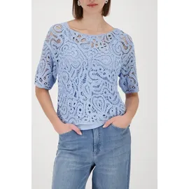 Monari Kurzarmpullover Blau 38