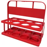 Yunmeryker Trinkflaschenhalter Fußball Gefalteter Flaschenträger Getränkehalter Organizer mit Handgriff Aus PP für Sportgruppe Outdooraktivitäten Schwimmbad Fitn, Rot