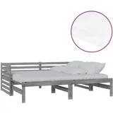 vidaXL Ausziehbares Tagesbett 2x(90x200) cm grau