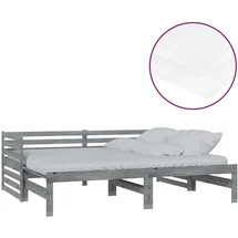 vidaXL Ausziehbares Tagesbett 2x(90x200) cm grau