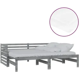vidaXL Ausziehbares Tagesbett 2x(90x200) cm grau
