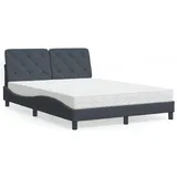 vidaXL Bett 140 x 200 cm Dunkelgrau