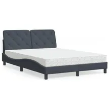vidaXL Bett 140 x 200 cm Dunkelgrau