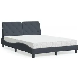 vidaXL Bett 140 x 200 cm Dunkelgrau