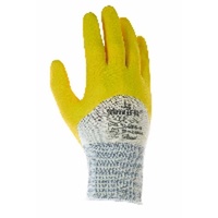 ALLEGRA Nitril-Handschuhe Nitrilhandschuh mit Strickbund (gelb) Kat 2 Gr.10 beige|gelb