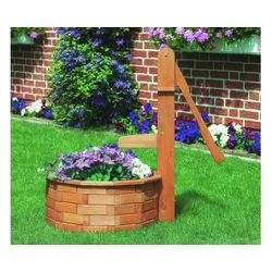 Wasserpumpe Holz Pensa - √ò 70 x 65 x 100 cm - Farbe: Honigbraun - Wasserpumpe aus Fichtenholz (nur zur Dekoration)