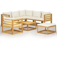 vidaXL Garten-Lounge-Set 8-tlg. creme massivholz akazie