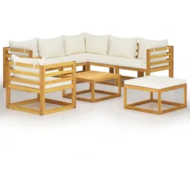 vidaXL Garten-Lounge-Set 8-tlg. creme massivholz akazie