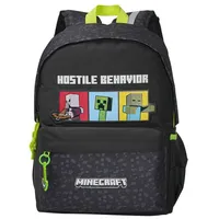 Minecraft Kinderrucksack Rucksack mit Fronttasche und Seitennetzen
