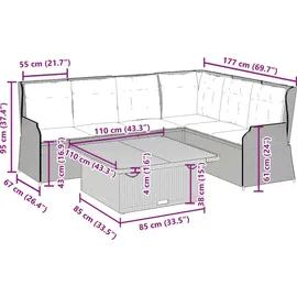 vidaXL Garten-Lounge-Set 5-tlg. beige
