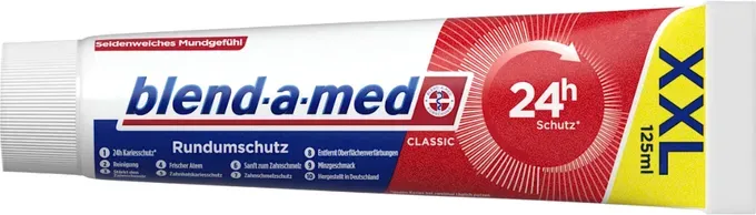 BLEND-A-MED CLASSIC Rundumschutz XXL Zahncreme – Langanhaltender Kariesschutz, Stärkt Zahnschmelz, Frische Minze – 125 ml