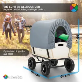 MIWEBA Bollerwagen Canvas mit Dach grau