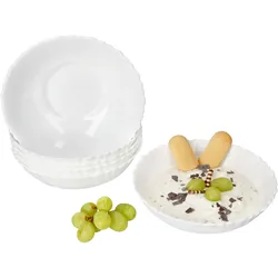 6x Müslischale Arkona Opalglas 370ml weiß Salat-Schüssel Snack-Schälchen Suppe
