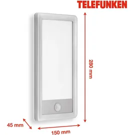 Telefunken Außenleuchte Kunststoff 4,5 cm inkl. Bewegungsmelder silber