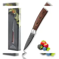 Wakoli EDIB Damast Officemesser 8 cm Silberfarben