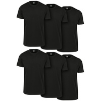URBAN CLASSICS Basic Tee 6-Pack T-Shirt schwarz