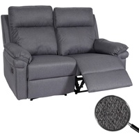 2er Kinosessel MCW-L94, Relaxsessel Fernsehsessel Sofa, Armlehne Liegefunktion Nosagfederung Stoff/Textil dunkelgrau
