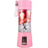 Elektrischer Fruchtmixer, Smoothie-maker, Usb-saftmixer, Wiederaufladbar, 400 Ml, Pink.