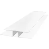 H-Profil Polycarbonat 1500mm Opalweiß 10mm – Stegplatten Verbinder für Doppelstegplatten | Hohlkammerplatten Verbindungsprofil für Gewächshaus & Überdachungen