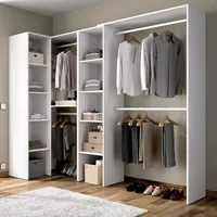 Dmora Eckschrank Quadro 228 x 187 x 79,4 cm Weiß