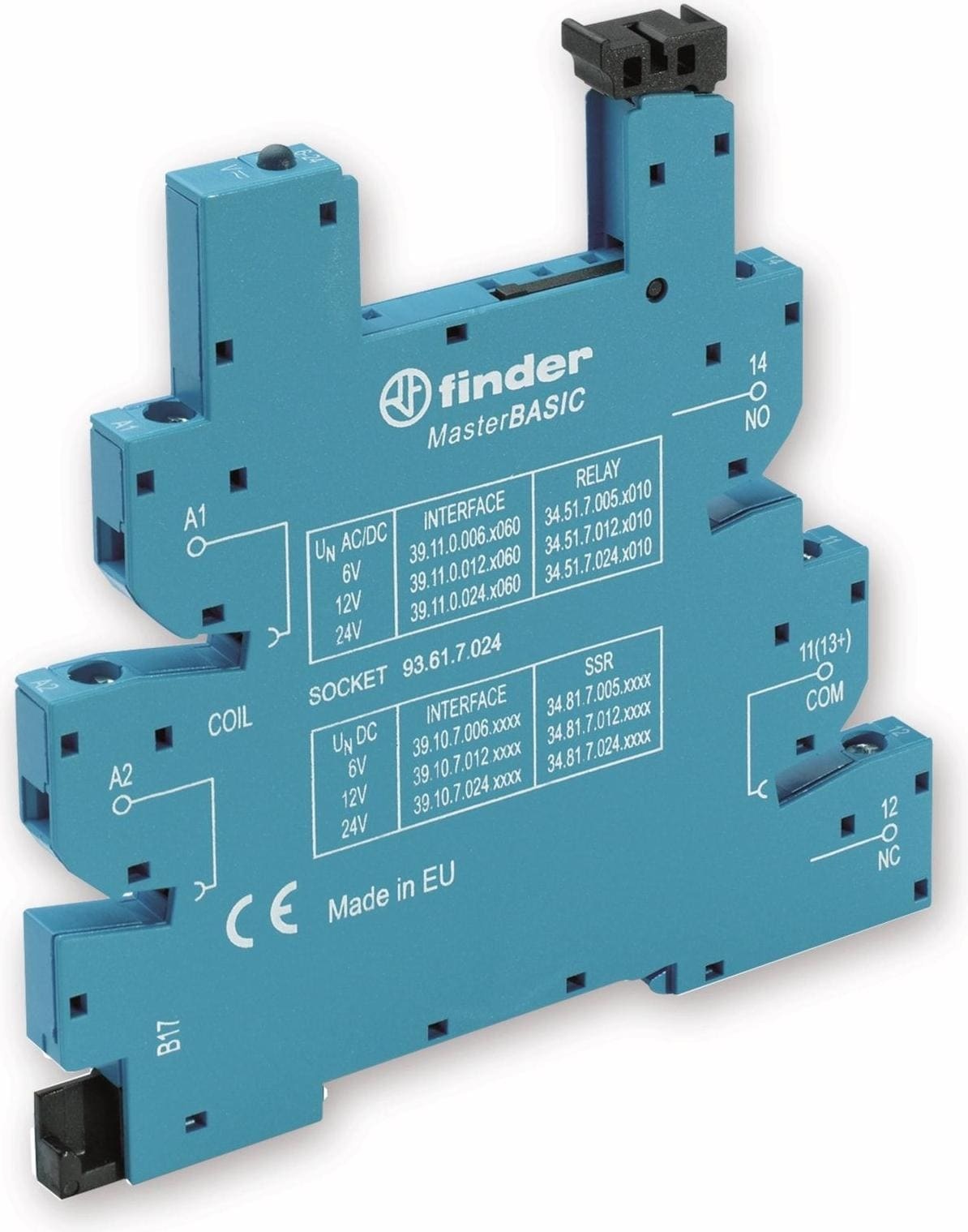 Finder Relaissockel mit Haltebügel LED EMV-Entstörbeschaltung 1 St. 93.61.7.024, Relais