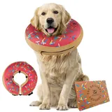 Aufblasbares Hundehalsband als Halskrause Hund | Tolle Alternative zu Halskrause oder Kegelhalsband |Ultrabequeme Hunde-Donuts als Leckschutz Hund zur Erholung| Für Große Hunde (Pink)