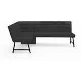 OTTO home Eckbank OTTO HOME "Oregon Küchenbank, Polsterbank, Esszimmerbank, 177x140 cm", dunkelgrau, B:177cm H:90cm T:140cm, Massivholz, Metall, Polyester, Sitzbänke, Eckbank, Moderne Bank und Farben, Sitzplatzanzahl: 4/5, Frei in Raum stellbar
