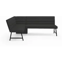 OTTO home Eckbank OTTO HOME "Oregon Küchenbank, Polsterbank, Esszimmerbank, 177x140 cm", dunkelgrau, B:177cm H:90cm T:140cm, Massivholz, Metall, Polyester, Sitzbänke, Eckbank, Moderne Bank und Farben, Sitzplatzanzahl: 4/5, Frei in Raum stellbar