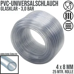 4 x 8 mm PVC Luft Filter Wasser Universal Labor Aquarium Terrarium Schlauch klar...