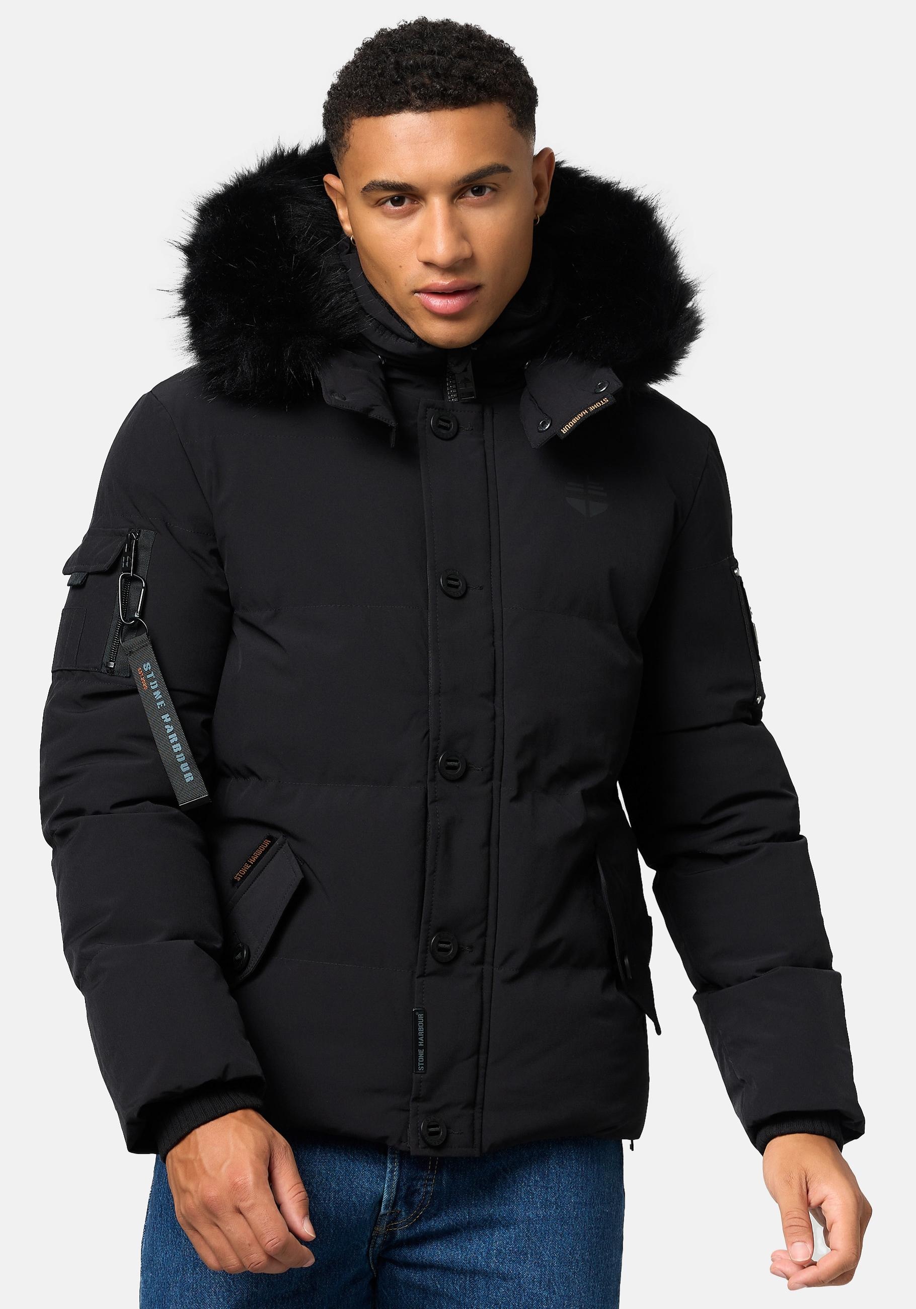 Winterjacke STONE HARBOUR "Halvaar" Gr. L (52), schwarz (black) Herren Jacken Winterjacken