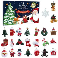 LuxusKollektion Schmuck-Adventskalender 24 Weihnachtsanhänger Adventskalender Harz Mini Deko Figuren