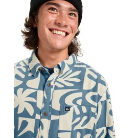 QUIKSILVER Motherfly Printed Ls Shirt - Hemd - Herren, China Blue desert checker), M