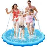 LOVICVKEM 170CM Wasserspielzeug Baby Pool Pad Sprinkler Wasser-Spielmatte Sprinkler Kinder Anti-Rutsch,PVC-Spritz pad,Wasserspielzeug Kinder Play Matte Sommer Outdoor Garten Spielzeug für Baby Party