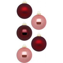 Inge’s Glas Christmas Decor Inge’s Christmas Decor, Vintage Rose Kugel-Weihnachtsschmuck Pink, Rot 12 Stück (12 -teilig)