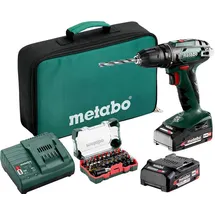 Metabo BS 18 Set inkl. 2 x 2,0 Ah + Bit-Box SP (32-teilig) + Werkzeugtasche