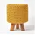 Homescapes Sitzhocker Strick Baumwolle 32 x 42 cm Senf